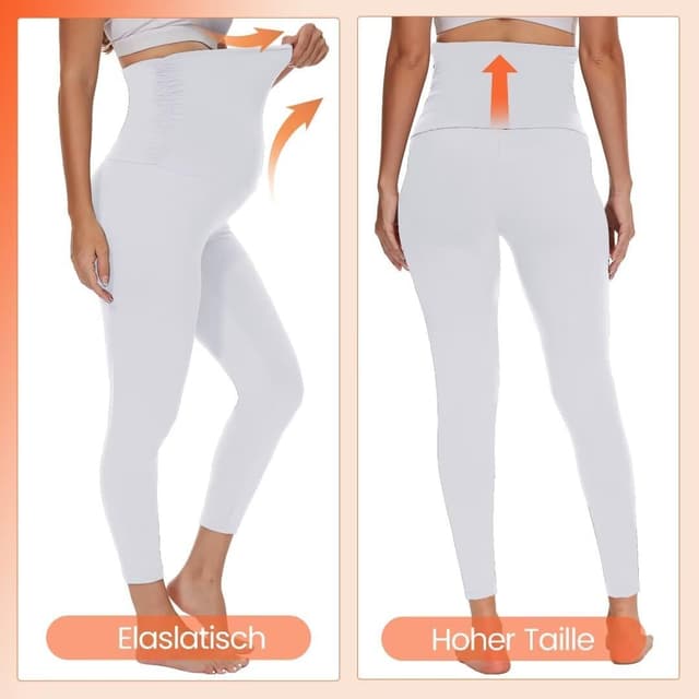 Detalle de QGGQDD Thermo-Umstandsleggings mit High Waist für den Winter (Weiß, XL)