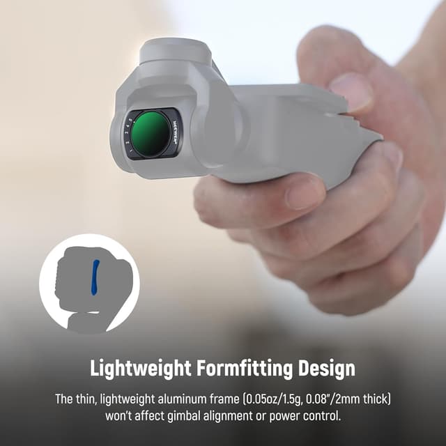 Detalle de NEEWER magnetisches ND2-32 / CPL / 1/4 Black Diffusion Filter-Set für DJI Osmo Pocket 3 (3er Pack)