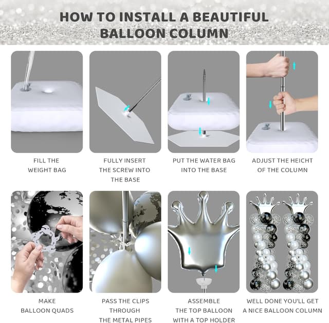 Thumbnail 5 de Balloon Arch Stand Set of 6 — 7 ft Balloon Decor 🎈