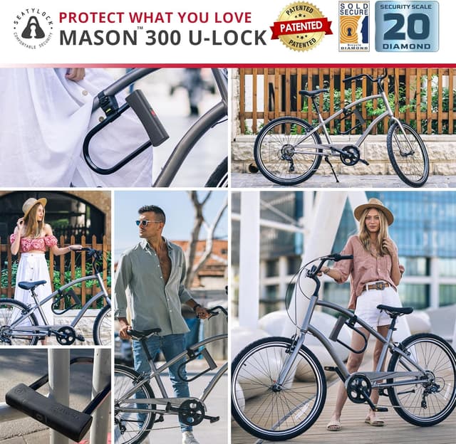 Thumbnail 4 de Seatylock Mason antivol vélo en U Velo U, classé Sold Secure Diamond — 30 cm