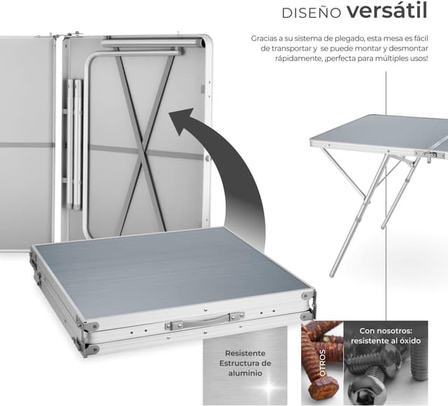 Thumbnail 4 de tectake Mesa Plegable Aluminio 180x70x70 cm