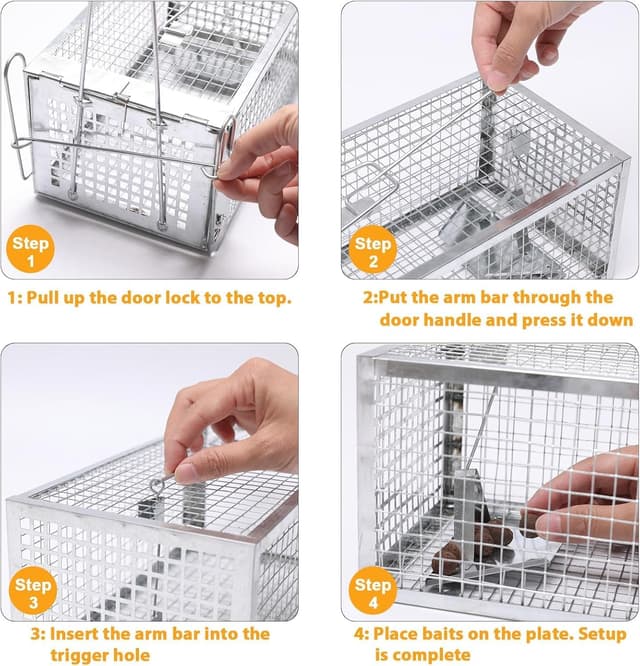 Detalle 2 de EGOFLYYA Rat and Squirrel Cage Trap 2-pack 🐭