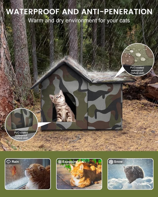 Thumbnail 2 de WHDPETS Katzenhaus Outdoor Katzenhöhle