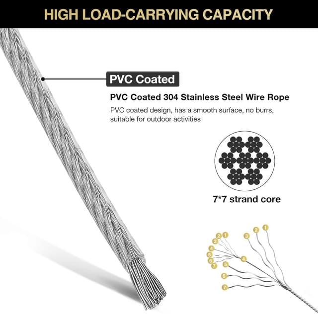 Detalle 2 de DIYLAND wire rope kit 35m stainless cable