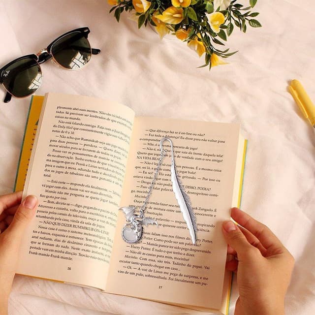 Thumbnail 1 de Weenwill Dragon Bookmark Metal Bookmark with Dragon Pendant