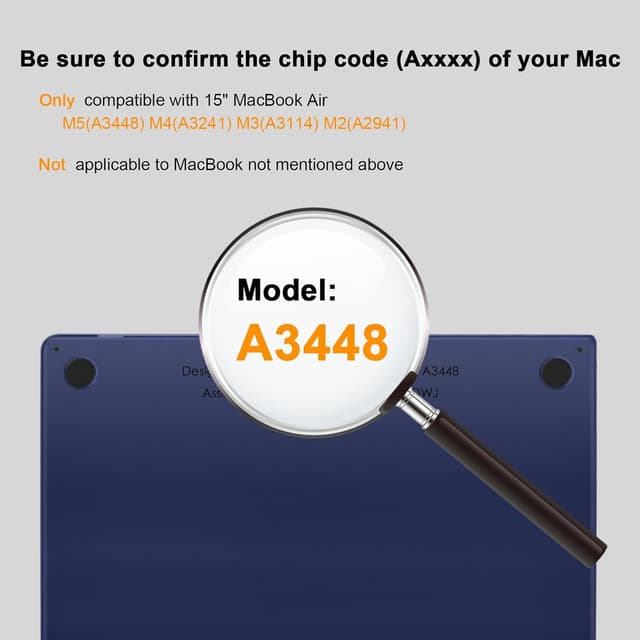 Detalle 2 de elegr Matte Crystal Case for MacBook Air 15.3-inch (Midnight Transparent) — ultra-thin hard shell