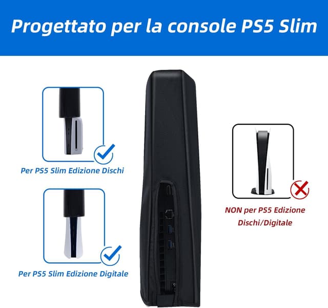 Detalle de Tolesum Custodia PS5 Slim Antipolvere Nero