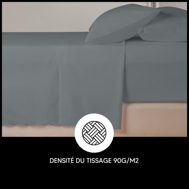 Thumbnail 2 de Richbond Drap Plat 240x270 Microfibre Gris Clair