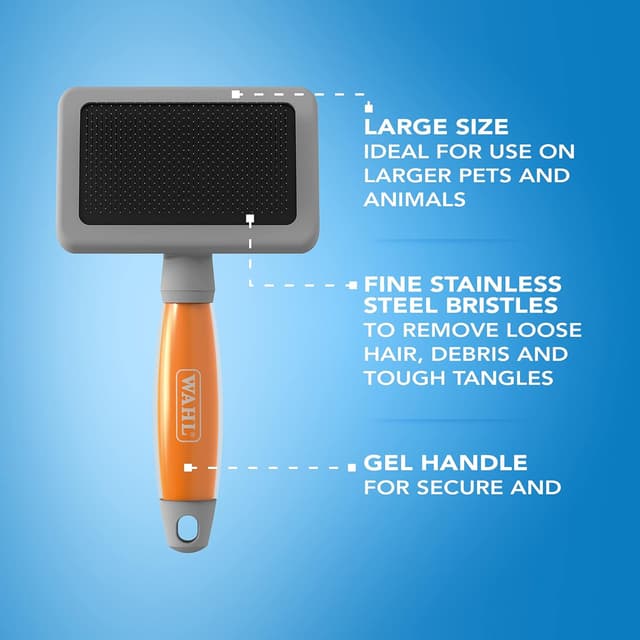 Detalle de Wahl Large Slicker Brush with Gel Handle for Dogs & Cats