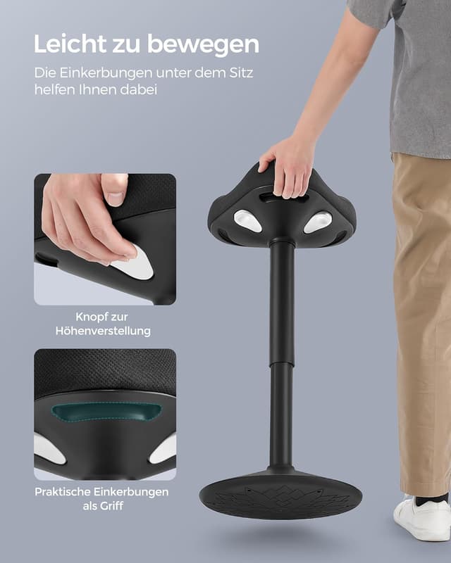 Thumbnail 6 de SONGMICS OSC008B01 Stehhocker, höhenverstellbar 58–83 cm