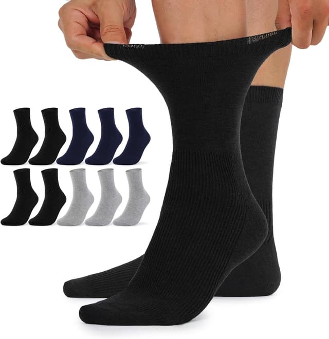 Detalle de TUUHAW Diabetikersocken 10 Paar ohne Gummibund
