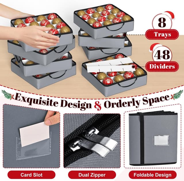 Detalle 2 de Keten 128-Count Ornament Storage Box