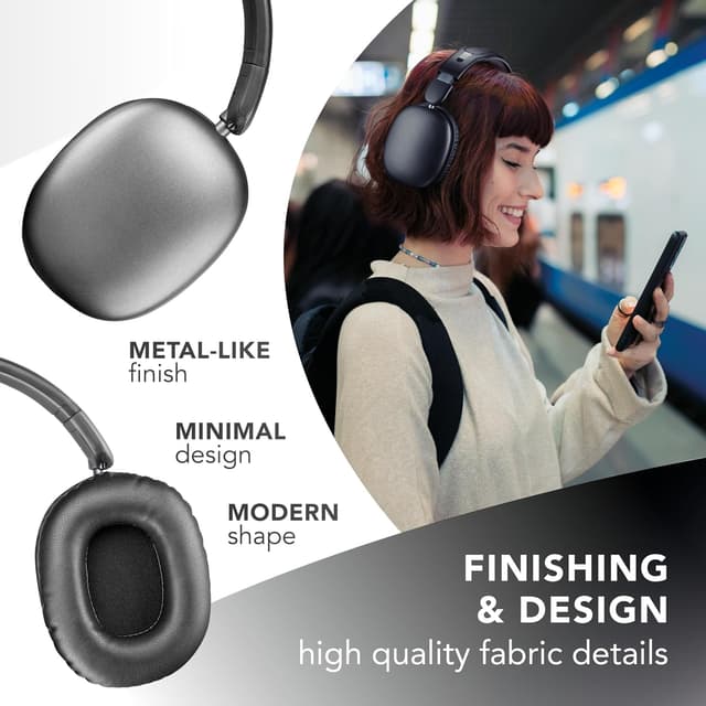Detalle 1 de Music Sound MAXI3 Cuffie Wireless Over-ear con ANC e playtime fino a 35h, Nero
