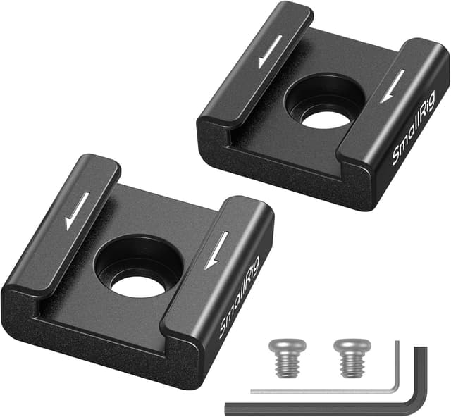 Detalle de SmallRig Anti-Twist Cold Shoe Mount Adapter (2er-Set) mit 1/4”-20 Schrauben – für Blitz/LED, Monitor & Mikrofon