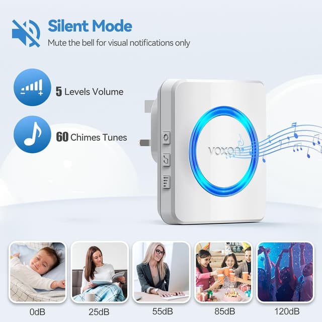 Thumbnail 3 de VOXON Wireless Doorbell 2 Receivers