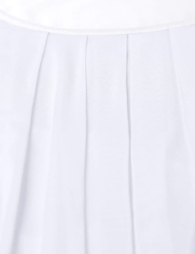 Detalle de BAISHENGGT Damen Sommer Netz-Bluse mit Falten, Kurzarm und Rundhalsausschnitt