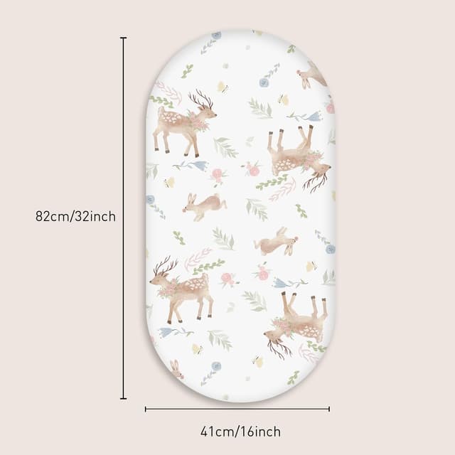 Detalle de GLLQUEN BABY 4Pack Moses Basket Fitted Sheets 81x41x8cm