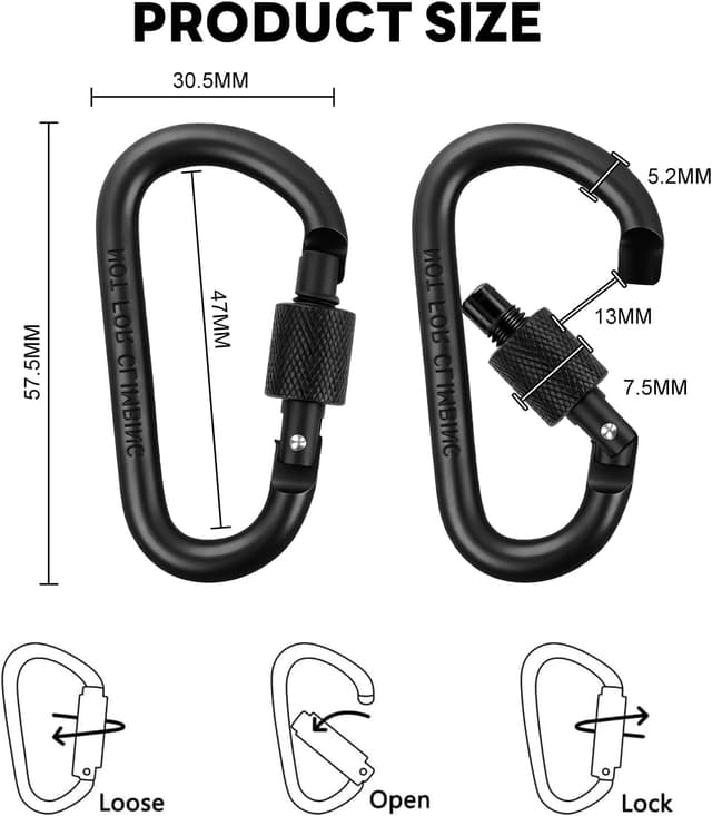 Detalle 2 de Flintronic 10PCS Mosquetones