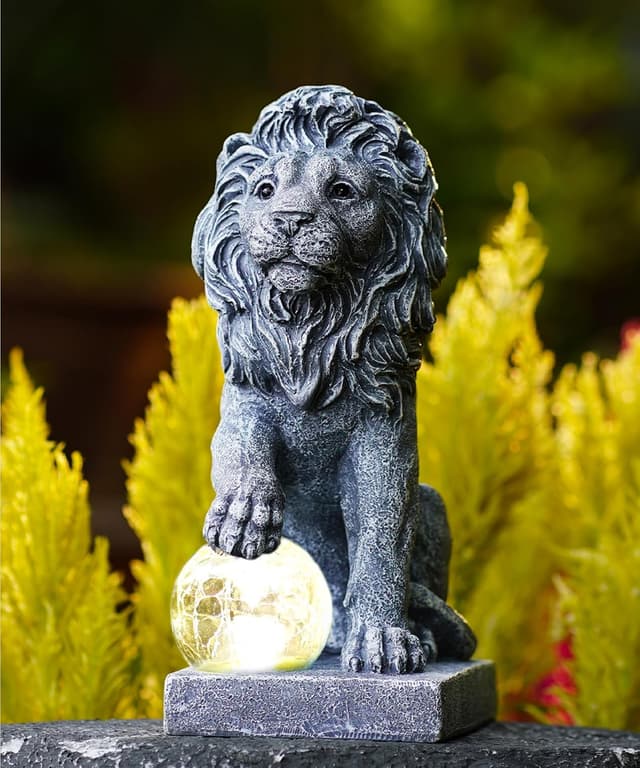 Thumbnail 6 de Yeomoo Löwen Gartendeko mit Solarlampen