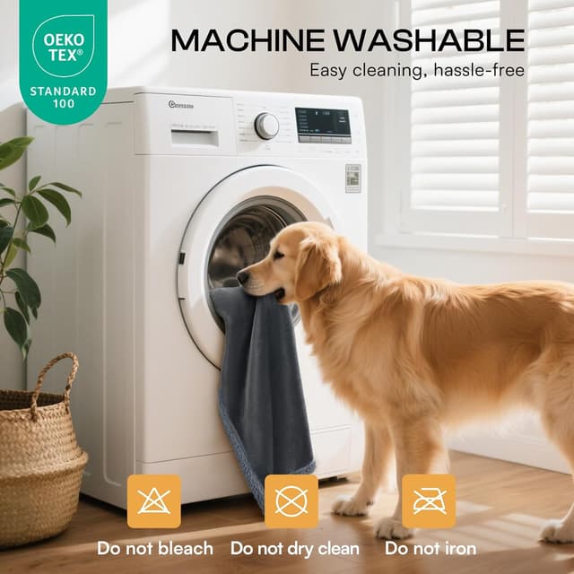 Detalle de luciphia wasserdichte Hundedecke Lichtgrau S (71 × 102 cm) – reversible Decke mit Innen-Schutz