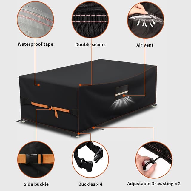 Thumbnail 5 de QLSXLB Funda para Mesa Jardín Impermeable 180x122x75cm ☂