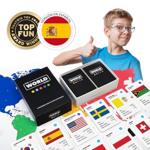 Detalle 2 de The World Game Juego de Cartas de Geografía (en español): países, banderas y capitales