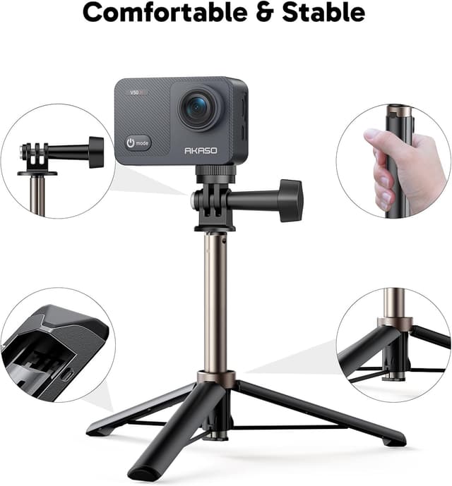 Detalle de AKASO V50 X Action Camera Selfie Stick Bundle with 4K Underwater Camera, Touch Screen & EIS