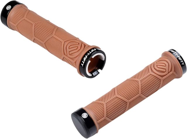 Detalle de FIFTY-FIFTY MTB Griffe: Double Lock-on Fahrradgriffe mit rutschfestem Gummi
