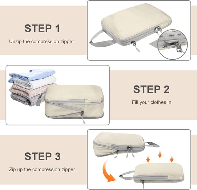 Thumbnail 4 de Compression Packing Cubes Set of 4 Beige