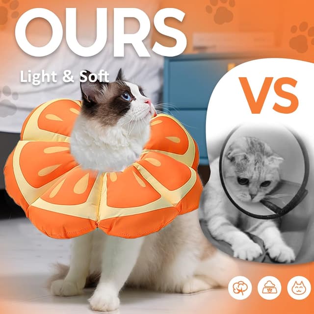 Thumbnail 6 de Avont Cat Cone Collar Soft (Mandarin) – adjustable pet recovery collar for cats, kittens & small pets, size S