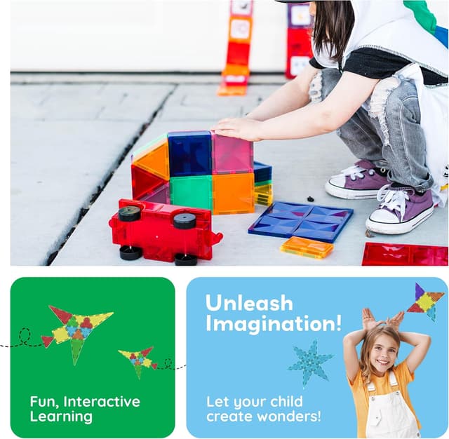 Detalle de PicassoTiles 60 Piece Magnetic Building Set