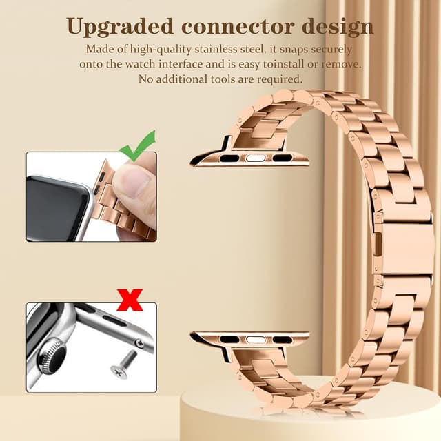 Detalle 2 de MaEiol stainless steel Apple Watch strap