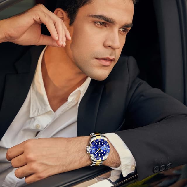 Detalle 2 de LIGE Herren-Uhr analog aus Edelstahl mit Quarzwerk, Kalenderfunktion und 3ATM Wasserschutz