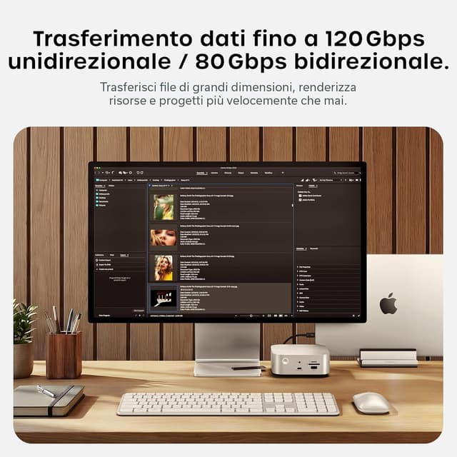 Detalle de Satechi Cavo Thunderbolt 5 Certificato 240W: 120Gbps, doppio 8K@60Hz e triplo 4K@144Hz