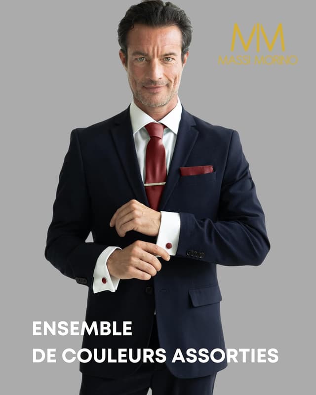 Detalle 1 de Massi Morino Cravate Homme 5‑en‑1