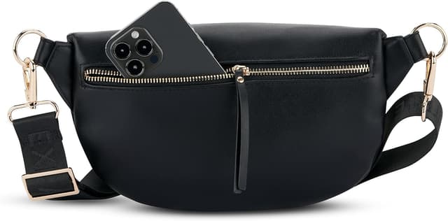 Detalle de Expatrié Marsupio Donna Alice Medium nero in pelle vegana impermeabile