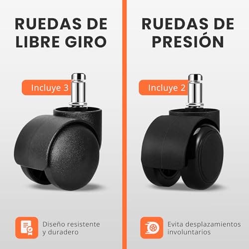 Thumbnail 8 de JUPPLIES Silla de escritorio ergonómica con soporte lumbar y malla transpirable (hasta 110 kg)