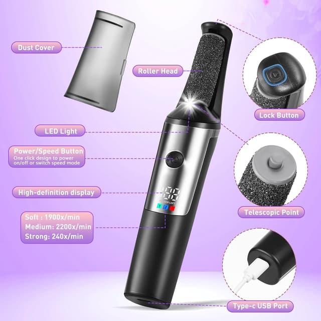 Detalle 2 de Lychico Electric Foot File 1200mAh