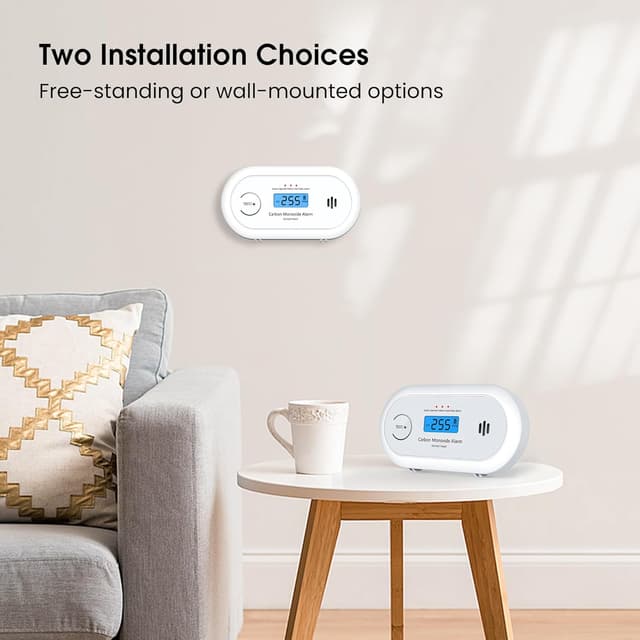 Detalle de KARUOTOP Carbon Monoxide Alarm Detector (10-year sealed battery, EN 50291 certified, LCD display)