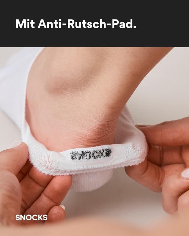 Detalle 2 de Snocks No-Show Füßlinge aus Bio-Baumwolle (6 Paar) – rutschfest mit Silikonstreifen, Gr. 35–50