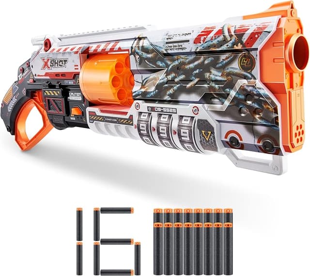 Detalle de ZURU XSHOT Skins Lock Blaster — lanzador espuma 16 dardos