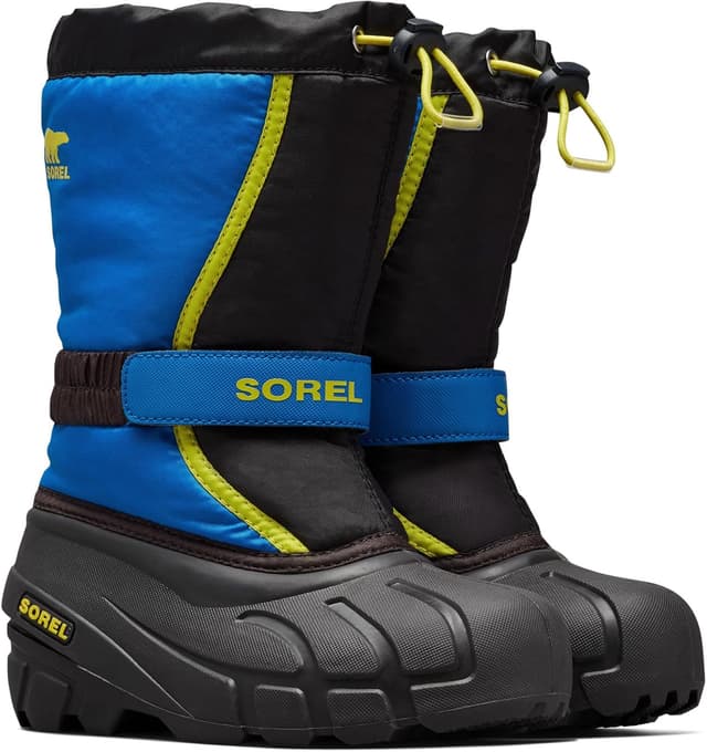 Detalle de Sorel Children’s Flurry kids’ winter boots (waterproof) – Black Super Blue