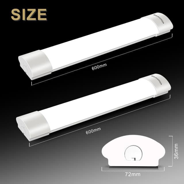 Thumbnail 4 de BERIXDEEP 2ft LED Batten Light 18W 2-pack