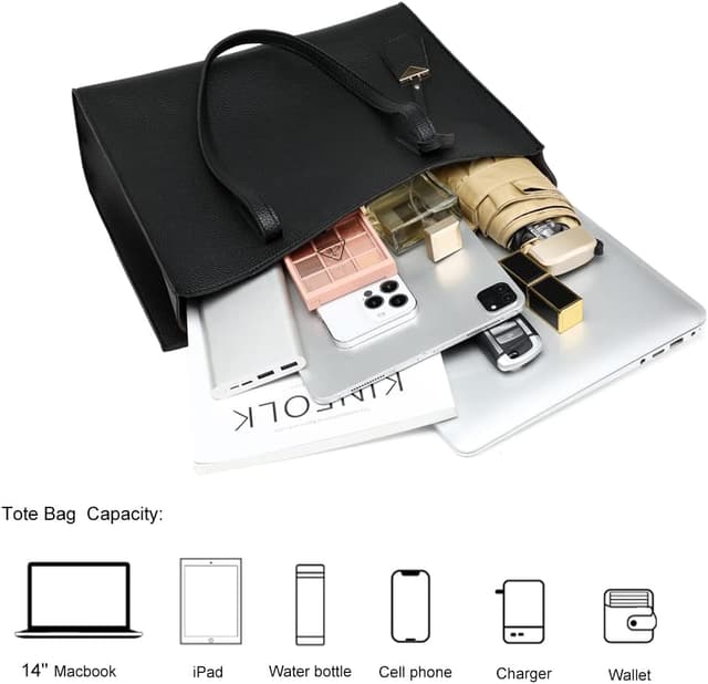 Detalle 1 de MORGLOVE Shopper Tasche A-Black, 36,5 cm