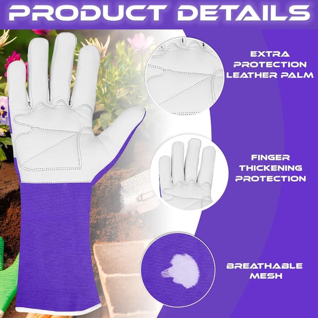 Thumbnail 2 de WFX guantes de jardinería largos S cuero Morado