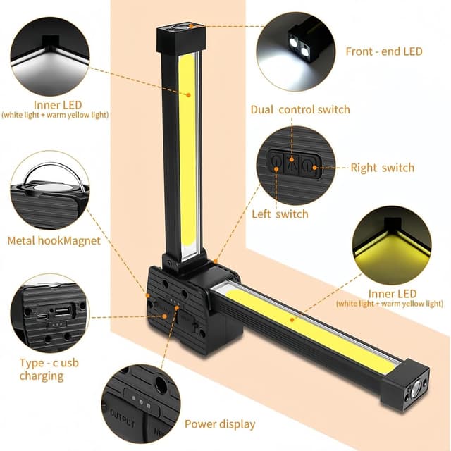 Detalle 2 de flintronic Gym Lamp 7 modes