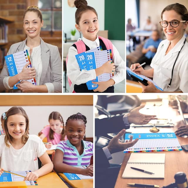 Detalle 2 de 1–31 Part File Dividers A4 (5 Pack) PVC plastic dividers for ring binders with 11 holes and content list