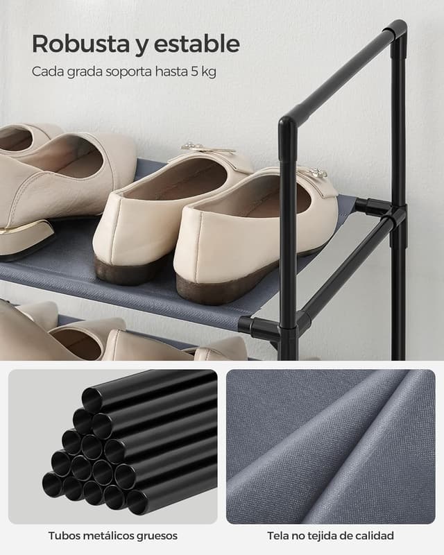 Thumbnail 4 de SONGMICS LSH010G01 zapatero 10 baldas 28x45x173 cm