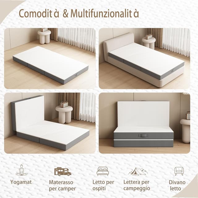 Thumbnail 3 de MOLPHIT Materasso Pieghevole Singolo 75x195x15 cm