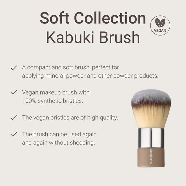 Detalle 2 de Sandstone Scandinavia Kabuki-Pinsel – professioneller Make-up-Pinsel für Puder & Foundation